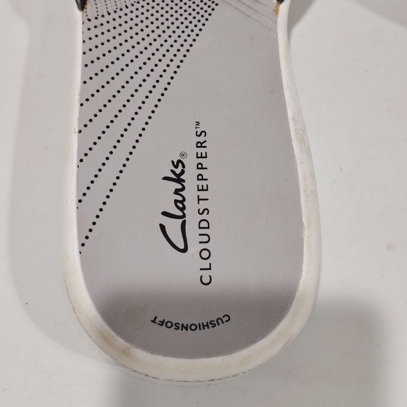 Clarks Cloudstepper Breeze Black and White Slide Sandals Size 11M - Picture 4 of 13